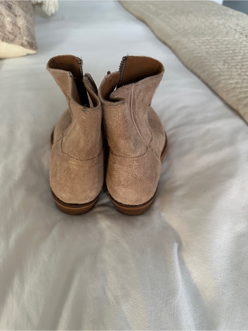Frye Women's Suede Ankle Boots in Light Blush - Picture 2 of 4
